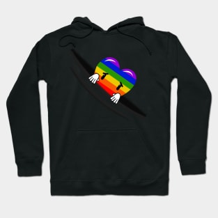 Cute kawaii pride rainbow flag heart Hoodie